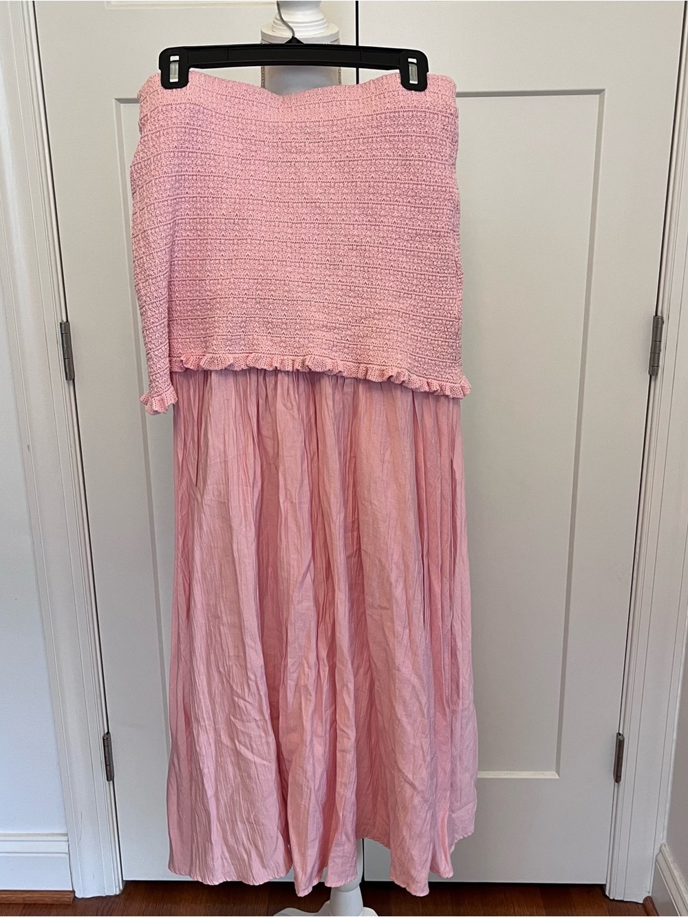 Zara Light Pink Tiered Maxi Skirt